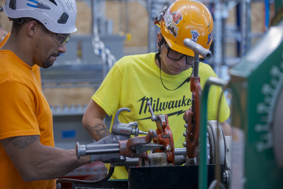 DJEATC apprentices work with heavy duty tools and equipment